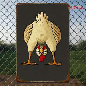 CIFbuy | CIFBUY Vintage Retro Chicken View Aluminum Wall Art 8x12 Inch Waterproof Durable Metal Sign for Home Bar Cafe Garage