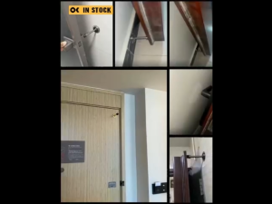 Door Stopper Anti-collision Rubber Head Design Brushed Stainless Steel Durable Punch-free Installation Household Door Protection Accessory