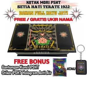 PROMO!!! KOTAK MORI PSHT MURAH Bonus Gantungan Kunci PSHT + Stiker / Kotak Mori TERBUAT DARI KAYU JATI ASLI Motif Ukir Bet Logo / Tempat Mori Psht TERMURAH / Kotak Mori Anti Rayap / Kotak Mori Kayu Jati Ukir / Kotak Box Penyimpanan / Kotak Mori Aesthetic