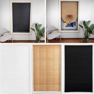 1PC Shades Self-adhesive Half Windows Nonwoven Folding Curtain Bathroom Balcony Living Room Balcony Curtains Pleated Blinds