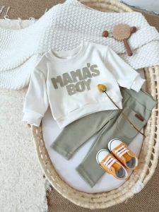 2025 Baby Boy Clothes MAMAS BOY Sets Fall Baby Girl Infant Outfit Sweatshirt Top Pants 2Pcs Long Sleeve Winter Warm Infant Suit