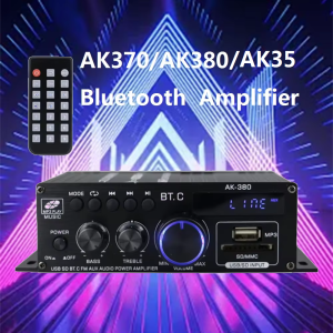 AK370/AK380/AK35 Bluetooth Amplifier Sound Amp HIFI 2.0 Channel Bass and Treble Adjustment for RCA SD USB Flash Drive USB Audio