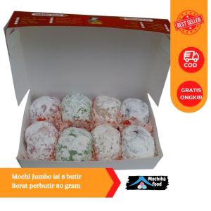 MOCHIKA Kue Mochi Jumbo Original premium isi 8 pcs perbok - perbutir berat 80 gram