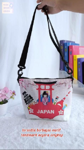 Tas Selempang Kanvas Seri Negara Tas Sling Bag Negara Souvenir Oleh Oleh Negara Kado Oleh Oleh