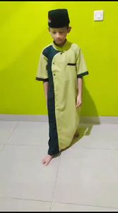 "Izdihaar store77"Jubah Gamis Anak Laki Laki Model Azka Terbaru 2023 Baju Koko Anak Bonus Peci