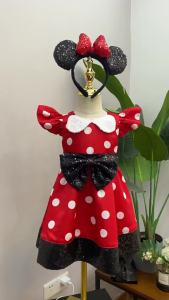 LZH | Cartoon Mouse Princess Cosplay Costume with Headband Girls Sequin Summer Dress Children Birthday Gift Carnival Halloween Outfits