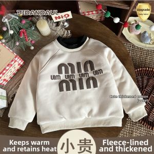 JIFANPAUL | Áo Hoodie Trẻ Em 2 Mảnh Giả Da Bông Ấm Áp