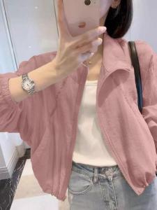 Lightweight Breathable Womens Short Outerwear Fashionable Summer 2025 Lazy Style Casual Lightweight Sun Protection Clothes