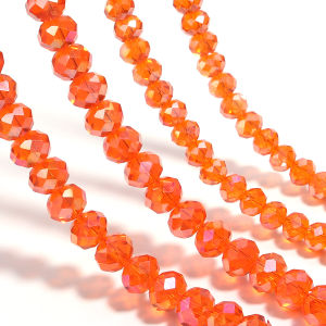 3/4/6/8/10mm Orange Red Austrian Faceted Crystal Glass Beads Loose Spacer Beads For DIY Jewelry Making Bracelet Necklace