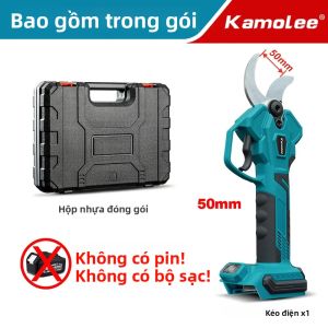 Kamolee 50mm Kéo Điện Không Dây Không Chổi Than Máy Cắt Tỉa Lưỡi Thép Carbon Hiệu Quả Cho Cây Ăn Quả Cây Cảnh Cắt Tỉa Cành Cắt