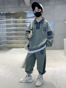 Boys Spring Autumn Hoodie Set Casual Sports Two-Piece Suit for Middle And Large Children Cool And Handsome Korean Style