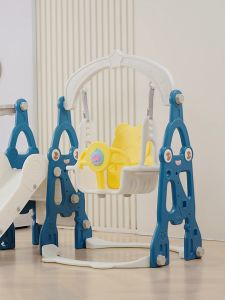 JOYEASE 4 in1 Children Slide & Swing Indoor Outdoor Kindergarten Playground Basketball & Music Set