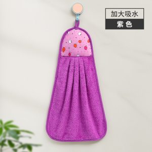 Thickened Large Size Kitchen Coral Fleece Hand Towel Oil Resistant Non Shedding Absorbent Housework Hanging Hand Towel