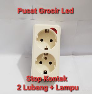 Stop Kontak 2 Lubang + Lampu indikator ASABER