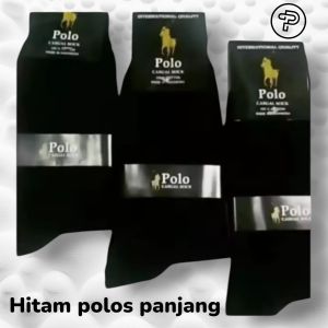 Kaus Kaki Pollo Hitam Polos Panjang Pria Dewasa
