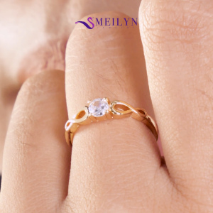 MEILYN Cincin Fashion Motif Infinity 8 Mata 1 GG4 Gemma Lapis Emas 0221220317
