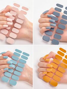 ติดเล็บแบบเต็มแผ่น ติดเล็บสีพื้น ติดเล็บสีเนื้อเปล่า ติดเล็บแบบผูกพันได้ ทนทานต่อการซัก ติดได้นาน เอฟเฟกต์น้ำได้