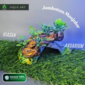 Hiasan Ornamen Dekorasi Akuarium Terowongan Bonsai Artificial Akar Menjalar