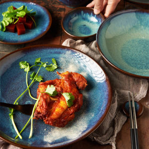 Jiangnan Life Creative Ceramic Dishes Gradient Glaze Large Soup Bowl Noodle Bowl Fish Stew Bowl Practical And Stylish Dining Utensils