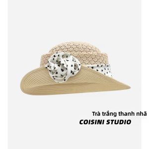 Mũ Rơm Chống Nắng In Báo Cổ Điển