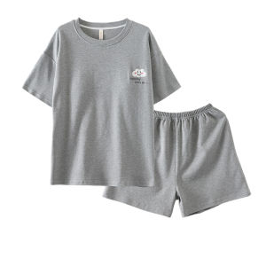 Bộ đồ ngủ nữ MiiOW bằng cotton tay ngắn có đệm ngực thoải mái - mùa hè