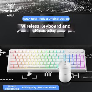 AULA-MOJING | Three-mode Bluetooth Wireless Keyboard Quiet Gaming & Office
