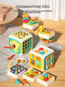 Montessori Early Education智力启蒙 Montessori Toy 6-sided Activity Cube