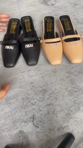 Mules Nữ Gót Vuông 3cm Mũi Vuông Trường Hải 2 Màu S110