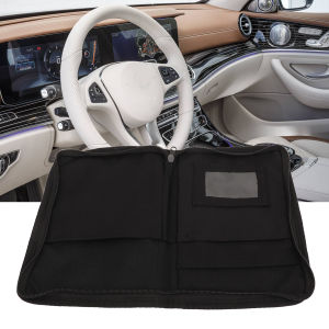 Vehicle Document Glove Box Organizer Car Document Holder Zipped Design 6 Pockets Portable Oxford Cloth for Car