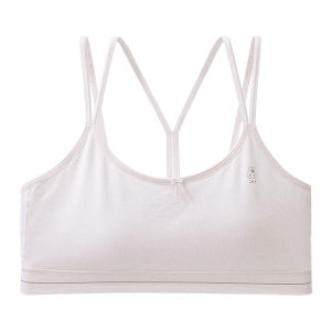 miiow | Cat Girl Childrens Underwear Modal Seamless Bra For Teenage Girls Age 10-14 Student Stage Two Girls Invisible Vest