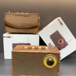Retro Portable Wireless Bluetooth Speaker High-Quality Powerful Stereo Sound Box Vintage FM Rechargeable MP3 Player