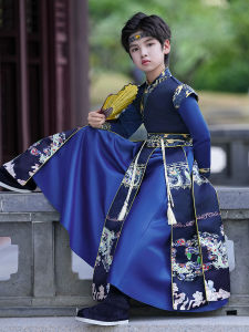 Boys Hanfu Traditional Chinese Costume Autumn Wear Long Sleeve National Style Ancient Style Childrens Clothing Spring Autumn Season
