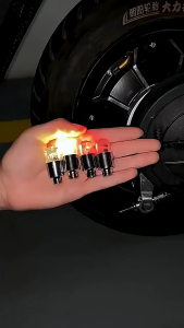 2PCS LED Wheel Light Polychrome Waterproof Tire Valve Cap Lights Universal Flash Light Neon Lamp