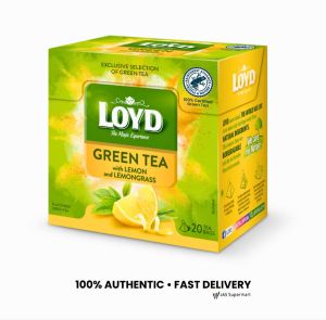 Loyd Green Tea Lemon Lemongrass 20 Teabags Herbal Tea for Health Digestion Support Detox Drink