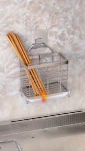 Kệ đựng đũa muỗng 2 ngăn dán tường inox 304 Hobby Home Decor DM05
