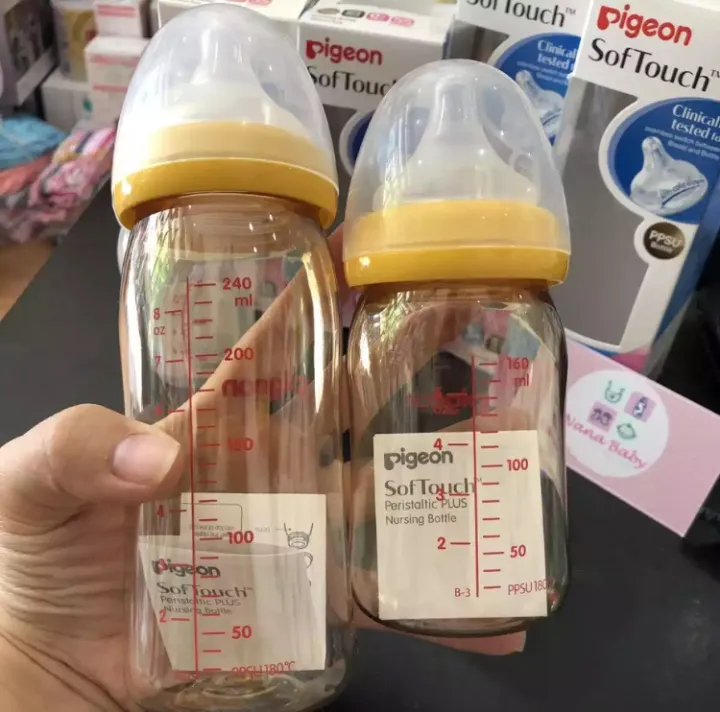 Bình sữa pigeon SofTouch nhập khẩu 160ml/240ml cho bé