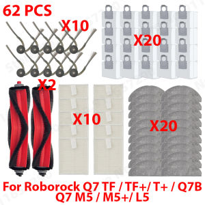 Roborock | Fit For Roborock Q7 TF / TF+/ T+ / Q7B / Q7 M5 / M5+/ L5Main Roller Side Brush Filter Hepa Mop Cloths Dust Bags Accessories Part