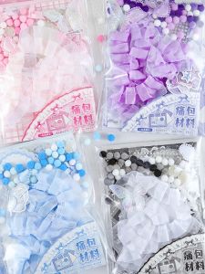 Mignon Valley DIY Pain Relief Material Pack Purple Blue Ribbon Lace Adhesive Paper Background Paper Cute Valley Beauty Sticker