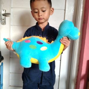 BONEKA DINOSAURUS BRONTOS BIRU EDUKASI MAINAN KARAKTER BINATANG EDUKASI SET HADIAH ULTAH KADO COWOK CEWEK DEWASA DAN ANAK