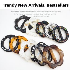 Versatile Corner Knot Shirt Decorative T-Shirt Button Ring Waist Cinch Fixed Silk Scarf Clothing Button Ring Original Design out Fashion Accessory