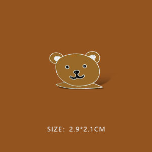 Cartoon Bear Flower Chest Pin Smiley Face Sun Flower INS Personalized Metal Badge for Students Clothing and Bags