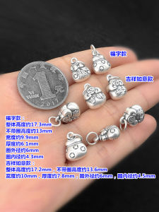 S999 Sterling Silver Vintage Lucky Charm Pendant Handwoven Rope Bracelet Necklace Handmade DIY Accessories Lucky Character