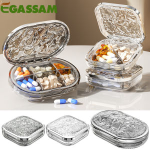 1PCS 4/6 Compartment Pill Organizer Portable Pill Box Travel Pill case can accommodate a Large Amount of VitaminsSupplements