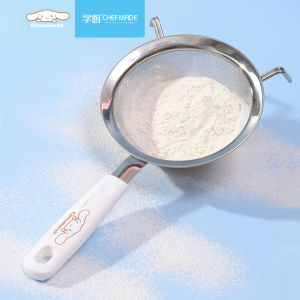 CHEFMADE Cinnamoroll Kitchen Fine Mesh Strainer with Sturdy Handle and Wider Hook Stainless Steel Colander oil Strainers Fried Food Filter Spoon 14.3cm Flour Colander FDA Approved CL5005