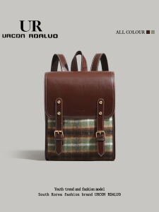 URCDN RDALVO | Túi Đeo Học Sinh Nữ Họa Tiết Tweed Sọc Caro Dung Lượng Lớn