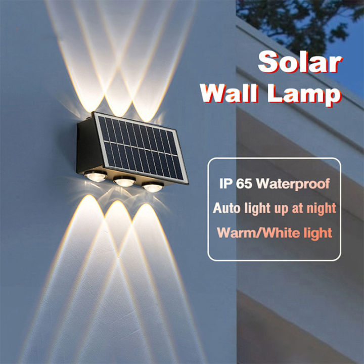 Keria Solar Outdoor Lights, 6 LED Solar Fence Lights, Waterproof Dusk ...