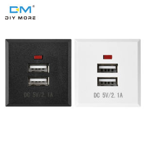 diymore 5V 2.1A Dual USB Power Socket Embedded Cell Phone Charger Desktop Socket Charging Panel Module USB Charging