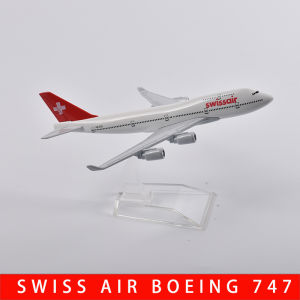 JASON TUTU 16cm Swiss Air Airlines Boeing 747 Airplane Model Airplane Diecast Metal 1/400 Scale Planes