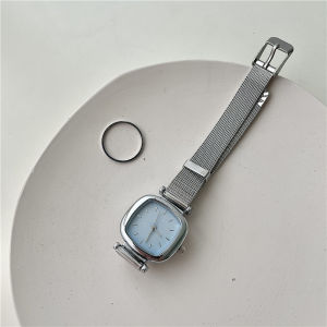 Cold Style Blue Square Winter New Watch Womens Ins Style Student Minimalist Temperament Chain Steel Belt Quartz Watch