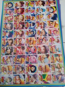 Poster Kartu Karakter Laki-Laki & Perempuan 50 Kotak Satu lembar